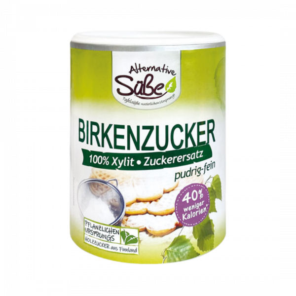Alternative Süße Birkenzucker pudrig-fein, Zuckerersatz, 400 Gramm